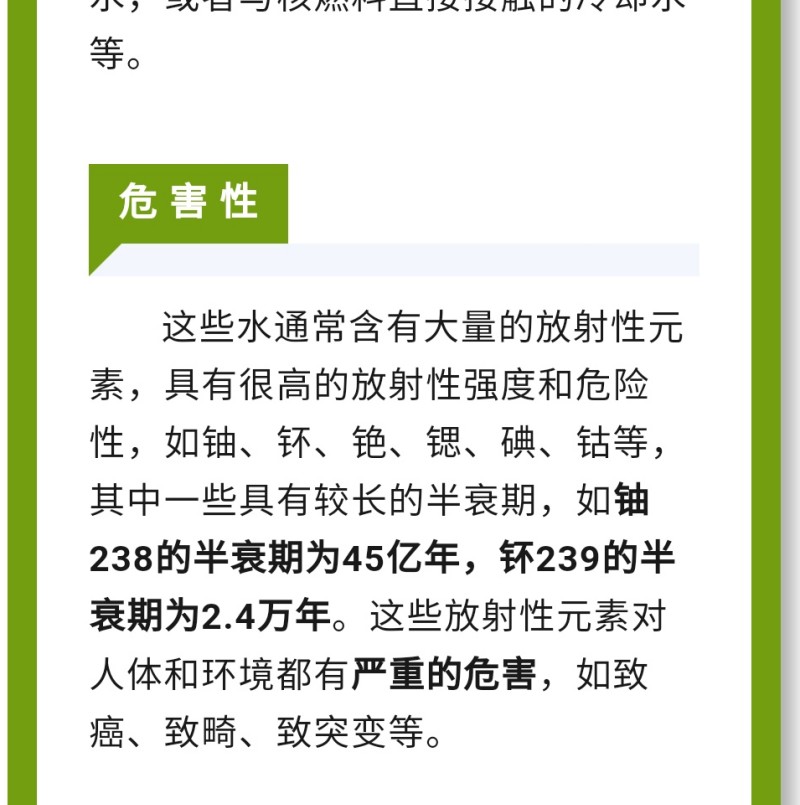 这些放射性元素对人体和环境都有严重的危害，如致癌、致畸、致突变等。如何检测水中放射性物质？